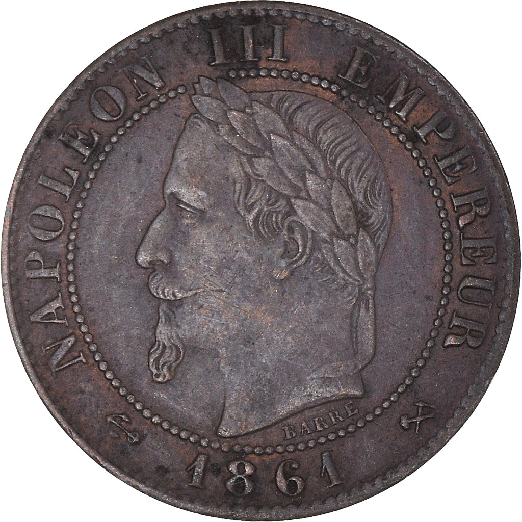 Monnaie, France, Napoleon III, Napoléon III, Centime, 1861, Bordeaux, TTB+