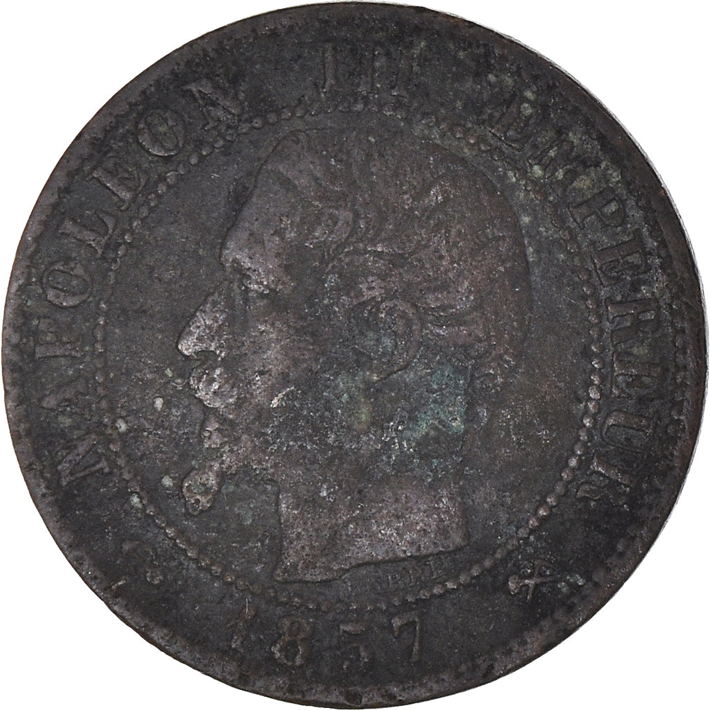 Monnaie, France, Napoleon III, Napoléon III, Centime, 1857, Rouen, TB+, Bronze
