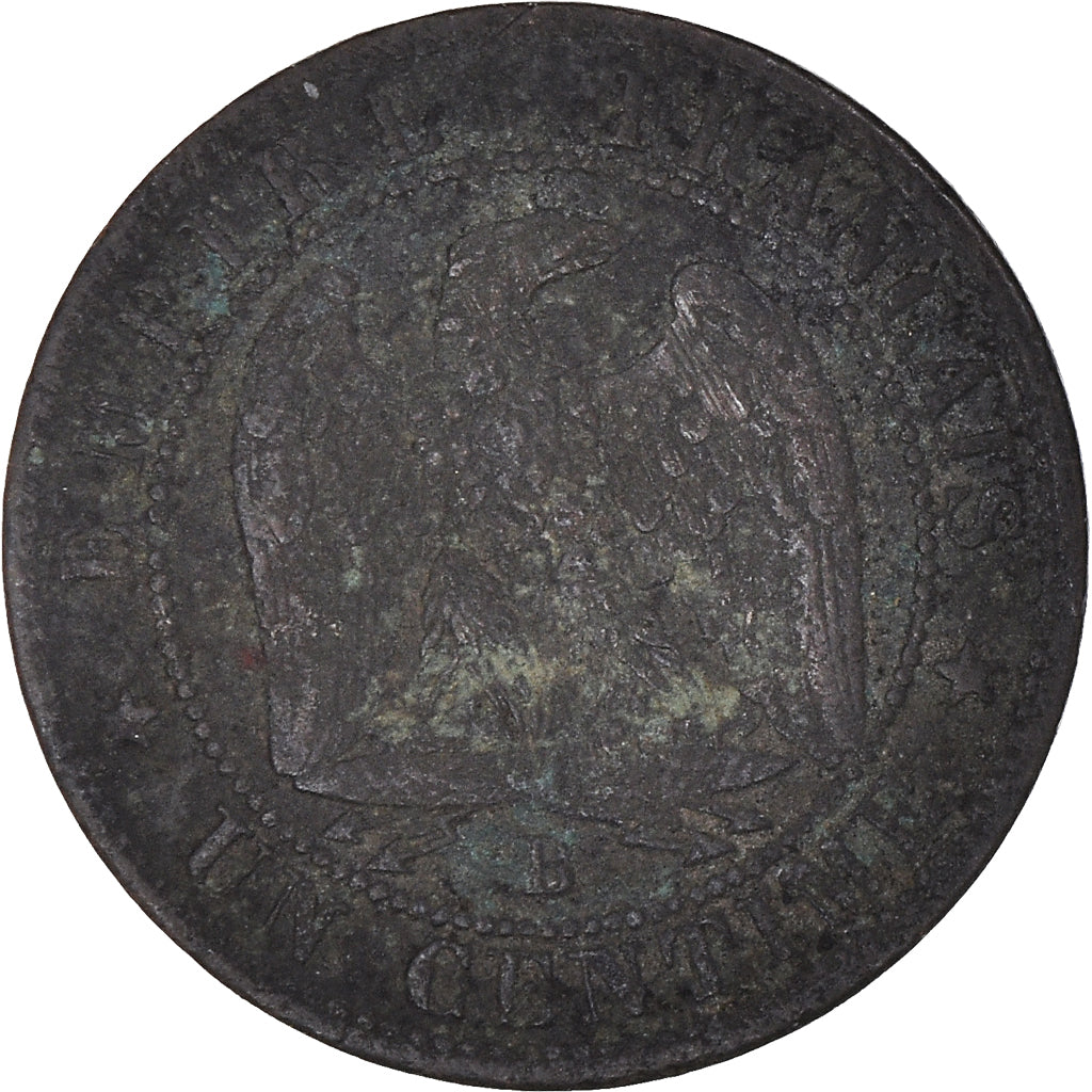 Monnaie, France, Napoleon III, Napoléon III, Centime, 1857, Rouen, TB+, Bronze