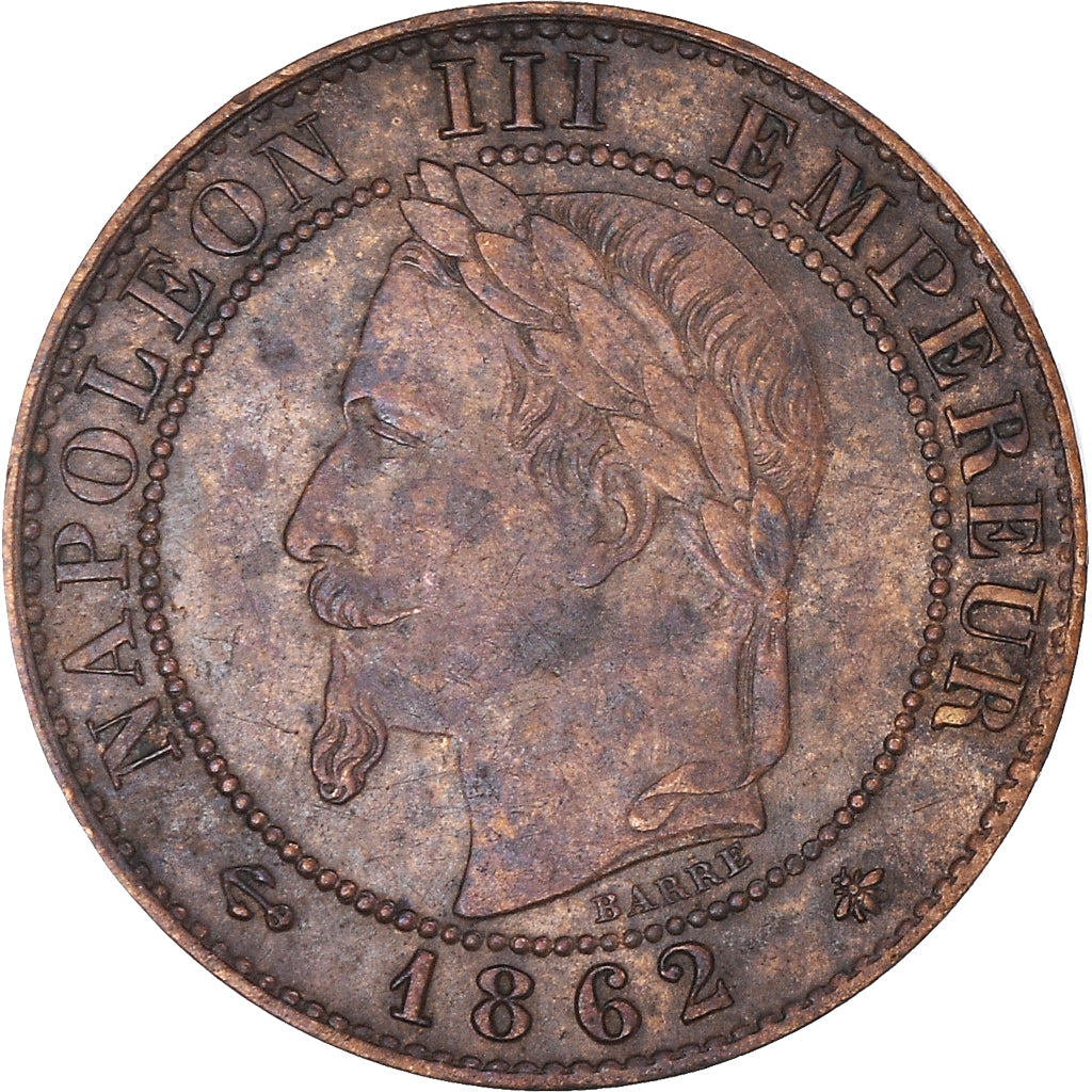 Coin, France, Napoleon III, Napoléon III, Centime, 1862, Paris, AU(55-58)