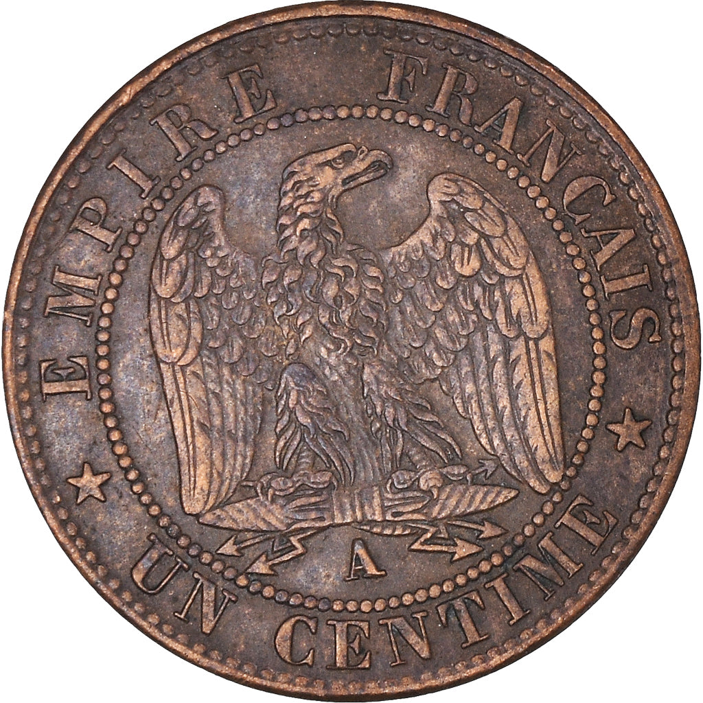 Coin, France, Napoleon III, Napoléon III, Centime, 1862, Paris, AU(55-58)