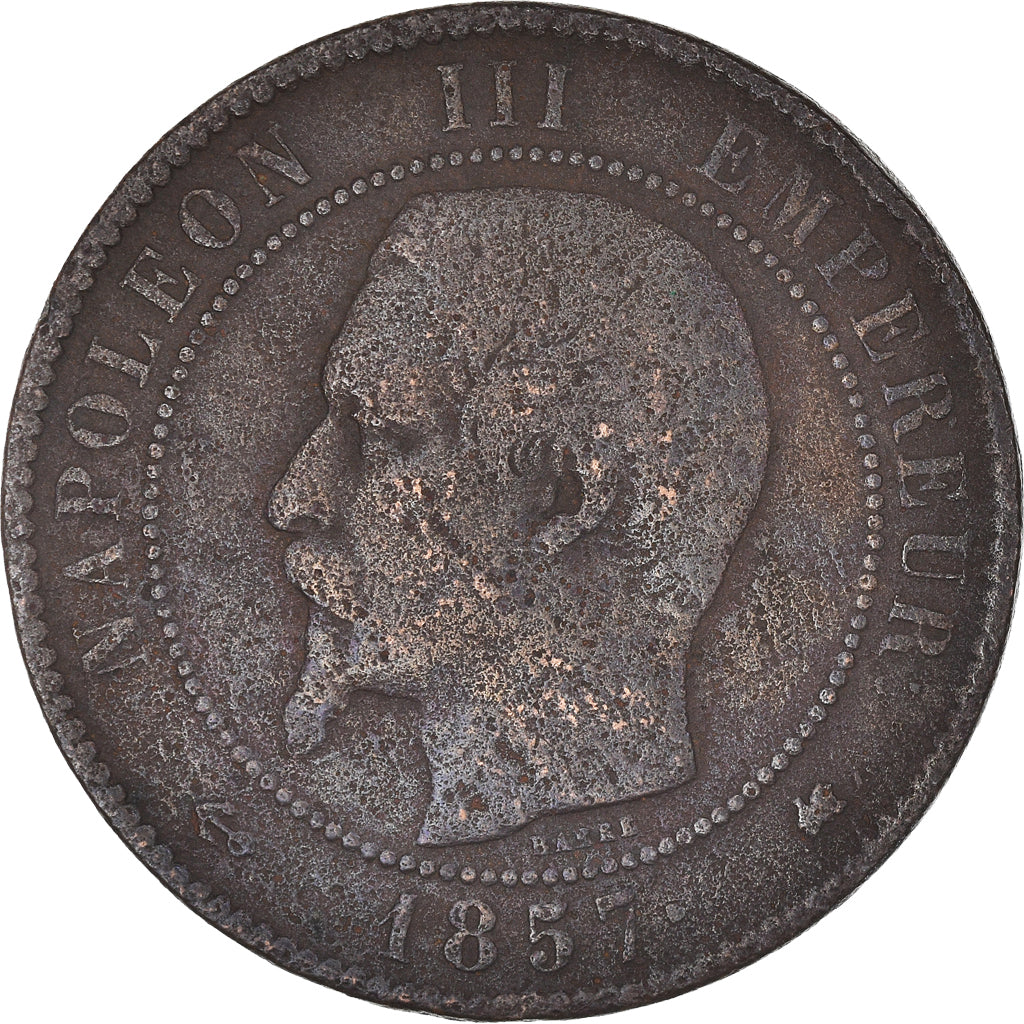 Moeda, França, Napoleon III, Napoléon III, 10 Centimes, 1857, Bordeaux
