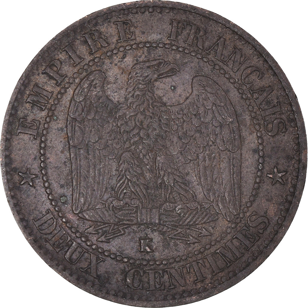 Moneta, Francja, Napoleon III, Napoléon III, 2 Centimes, 1861, Bordeaux