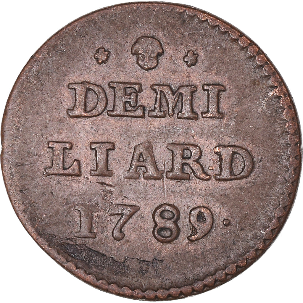 Coin, Luxembourg, Joseph II, 1/2 Liard, 1789, Brussels, VF(30-35), Copper, KM:10