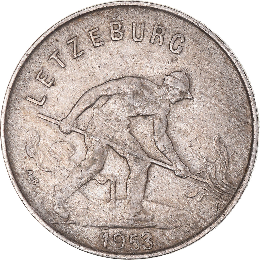 Moneta, Lussemburgo, Charlotte, Franc, 1953, Brussels, BB, Rame-nichel, KM:46.2