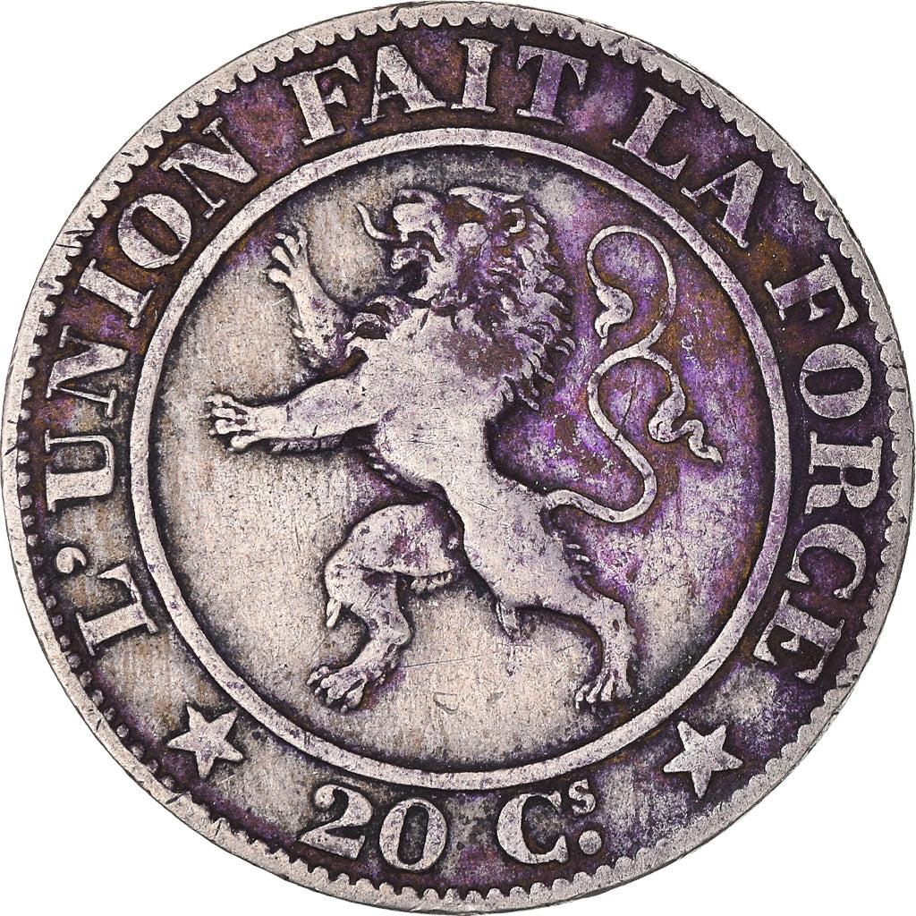 Coin, Belgium, Leopold I, 20 Centimes, 1861, Brussels, VF(30-35), Copper-nickel