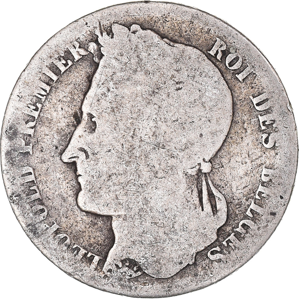 Coin, Belgium, Leopold I, 1/2 Franc, 1835, Brussels, F(12-15), Silver, KM:6