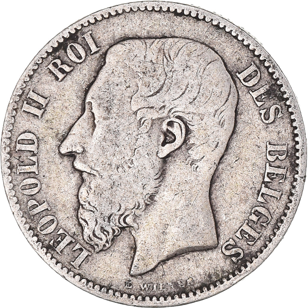 Coin, Belgium, Leopold II, 50 Centimes, 1898, Brussels, VF(30-35), Silver, KM:26