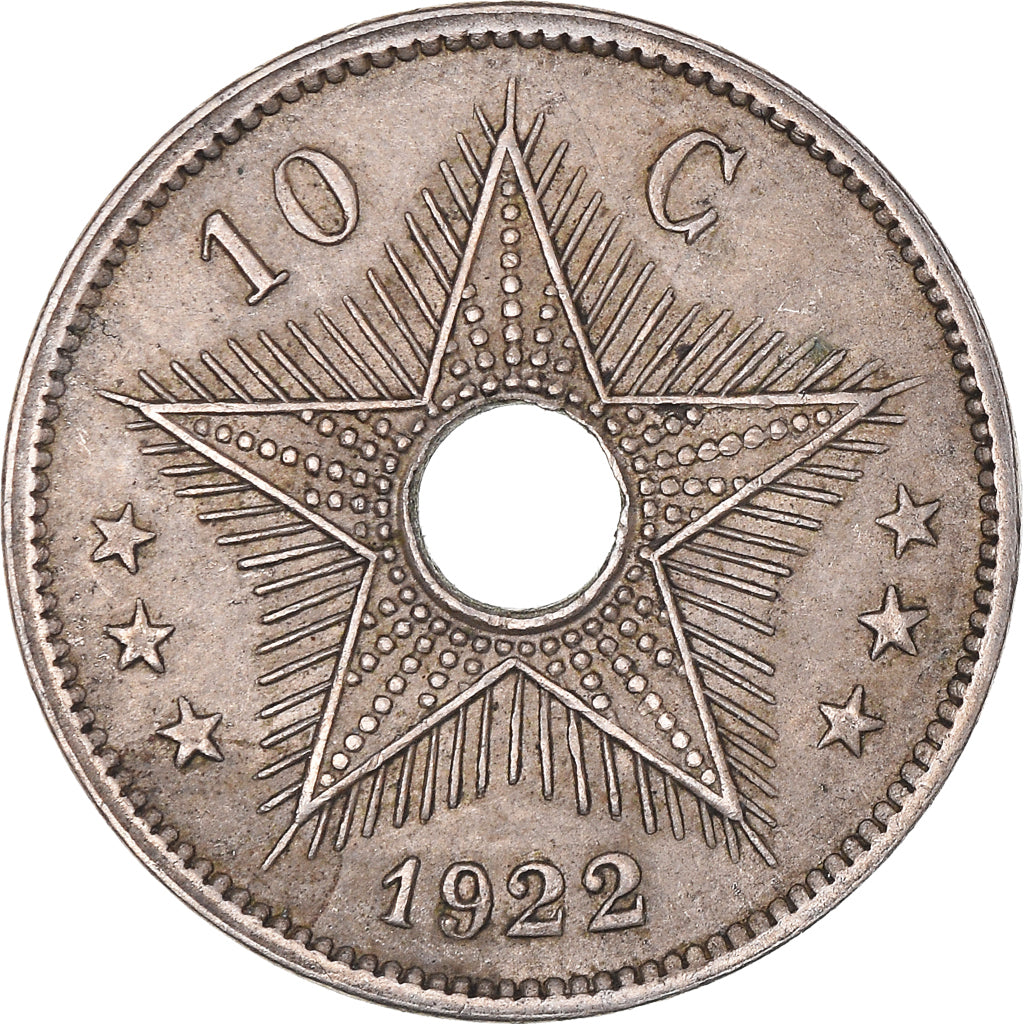 Coin, Belgian Congo, Albert I, 10 Centimes, 1922, Heaton, EF(40-45)
