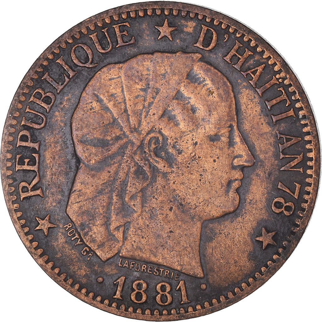 Coin, Haiti, Centime, 1881, EF(40-45), Bronze, KM:42