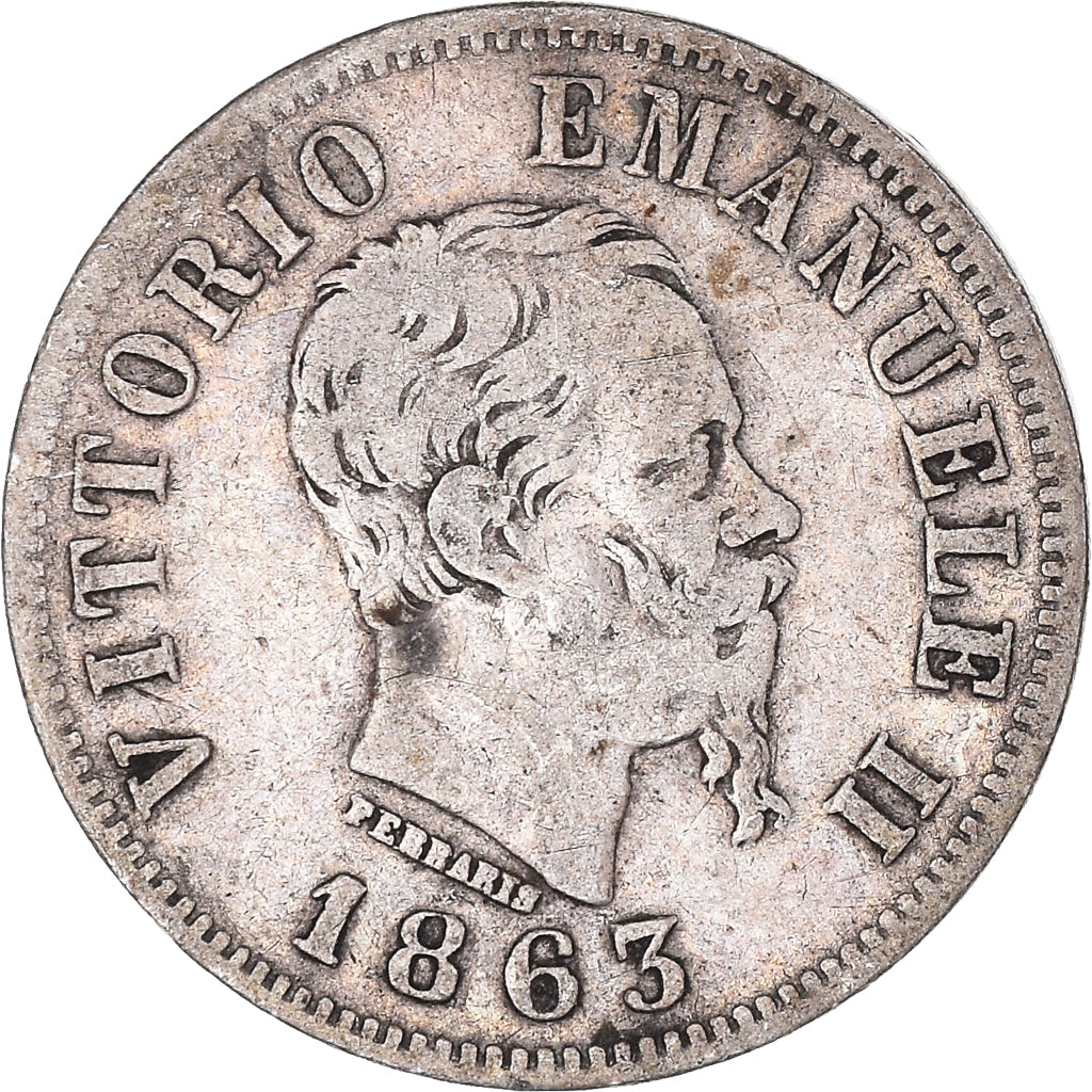 Coin, Italy, Vittorio Emanuele II, 50 Centesimi, 1863, Torino, VF(30-35)