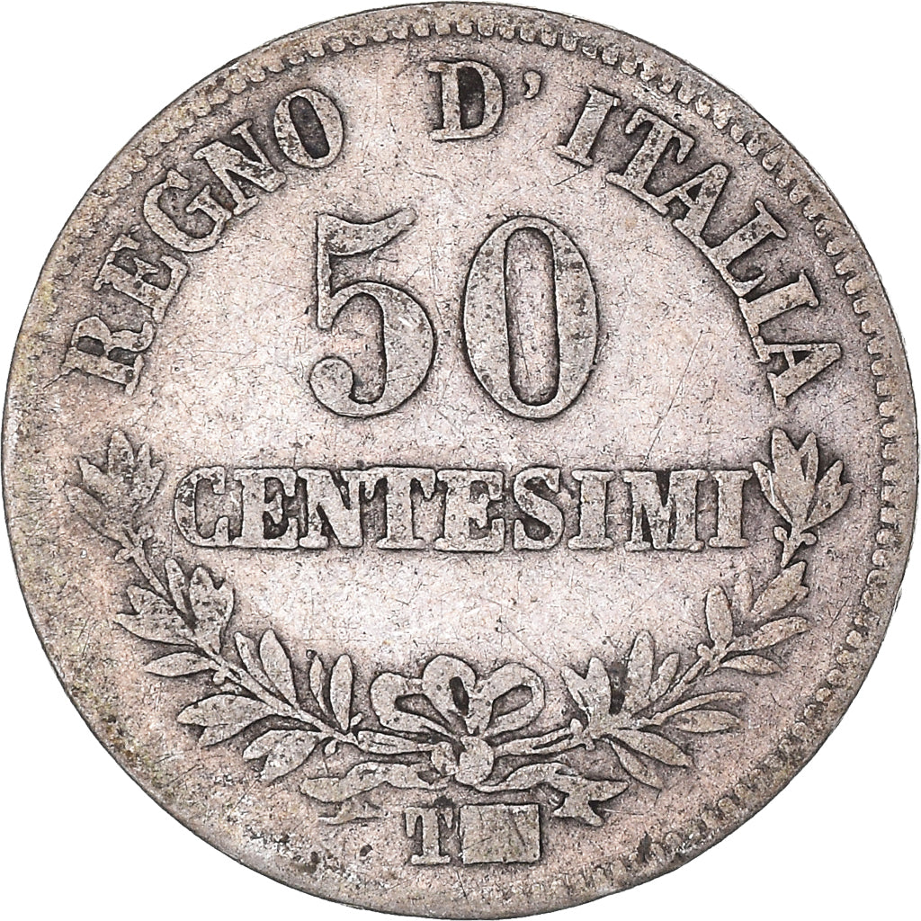 Coin, Italy, Vittorio Emanuele II, 50 Centesimi, 1863, Torino, VF(30-35)