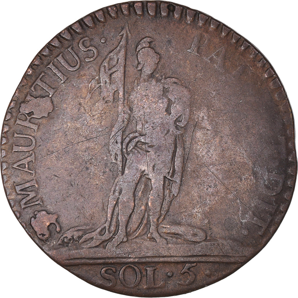 Moneta, DEPARTAMENTY WŁOSKIE, SARDINIA, Vittorio Amedeo III, 5 Soldi, 1794
