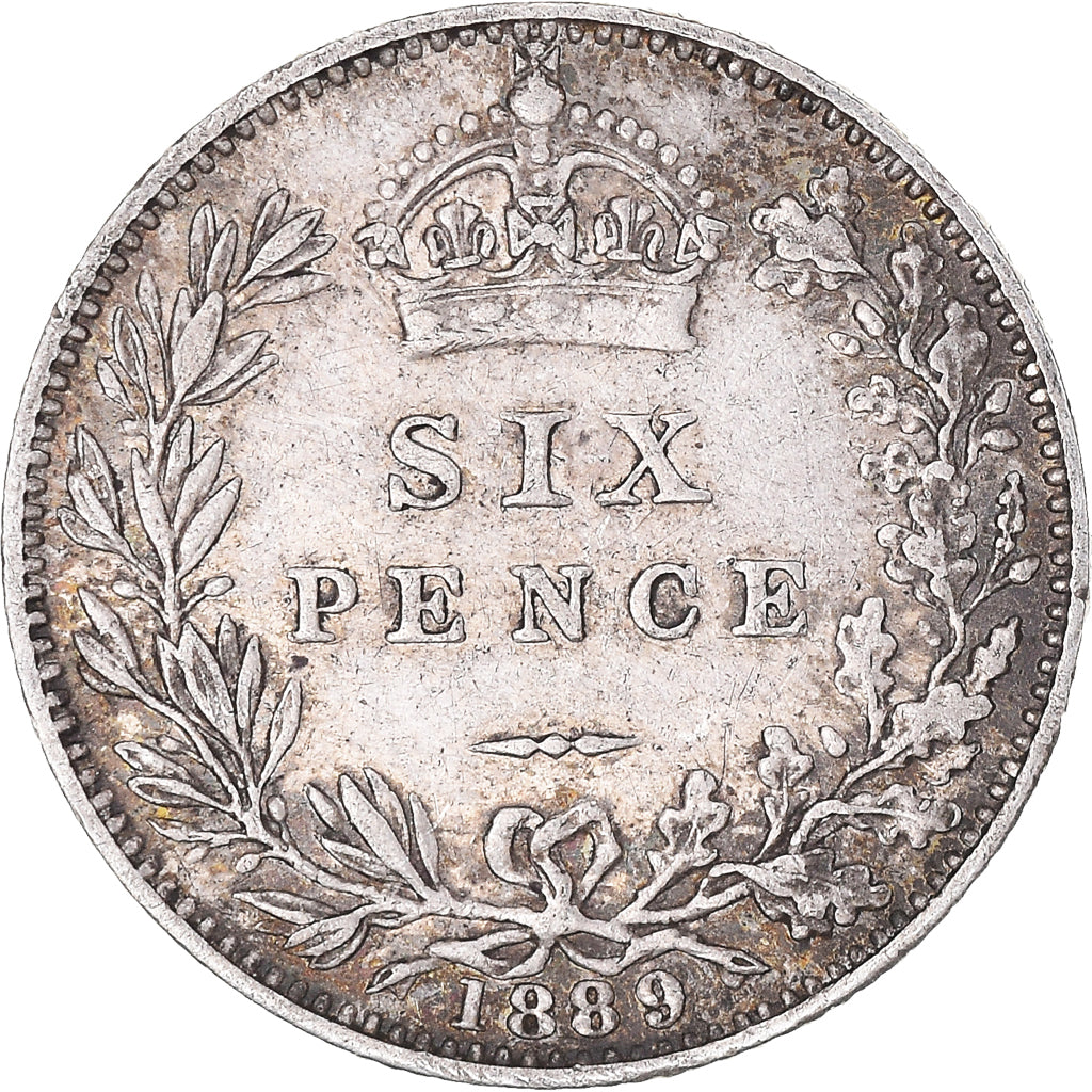 Coin, Great Britain, Victoria, 6 Pence, 1889, VF(30-35), Silver, KM:760