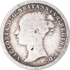 Coin, Great Britain, Victoria, 3 Pence, 1872, VF(20-25), Silver, KM:730