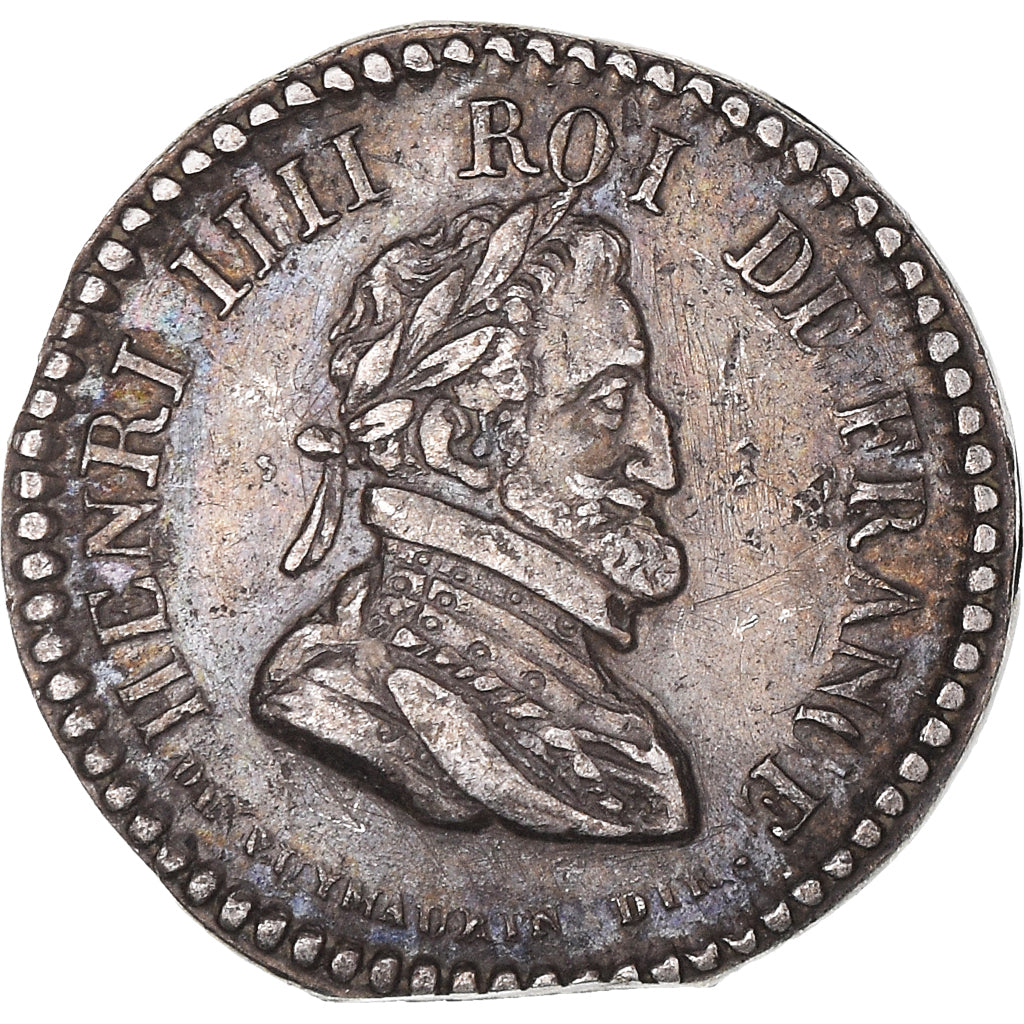 Francja, Quinaire, Ludwik XVIII, Louis XVIII et Henri IV, AU(50-53), Srebro