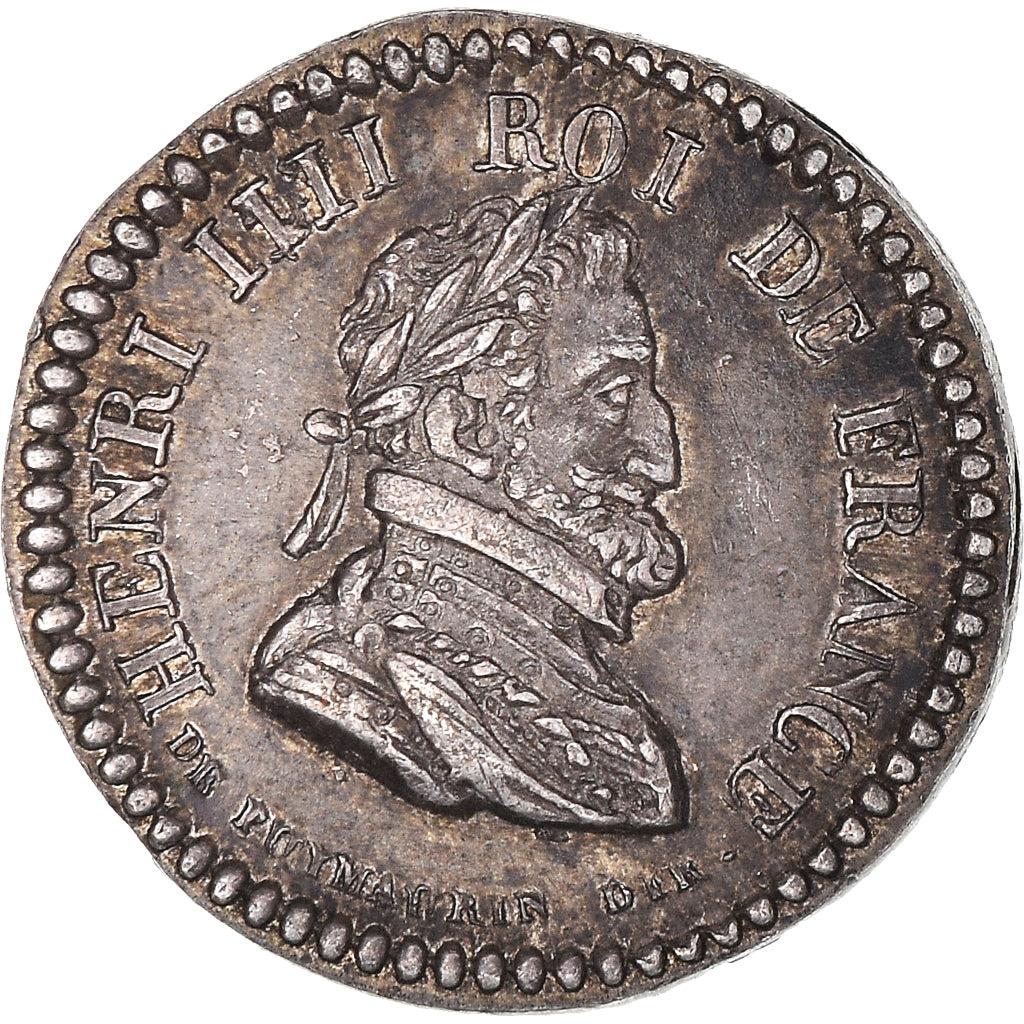 Francia, Quinaire, Louis XVIII, Louis XVIII et Henri IV, EBC+, Plata