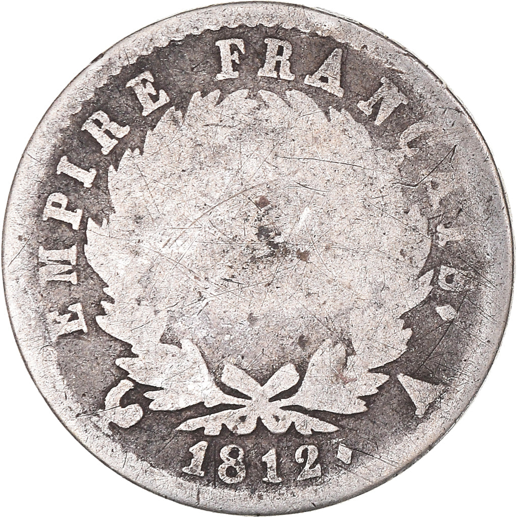 Moneda, Francia, Napoléon I, 1/2 Franc, 1812, Paris, BC, Plata, KM:691.1