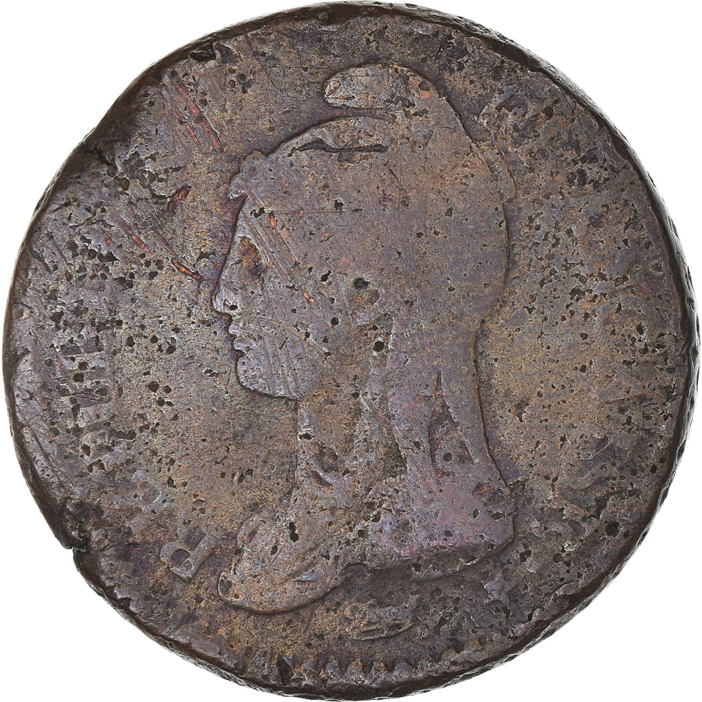 Moeda, França, Dupré, Decime, AN 8, Strasbourg, VF(30-35), Bronze, KM:644.4