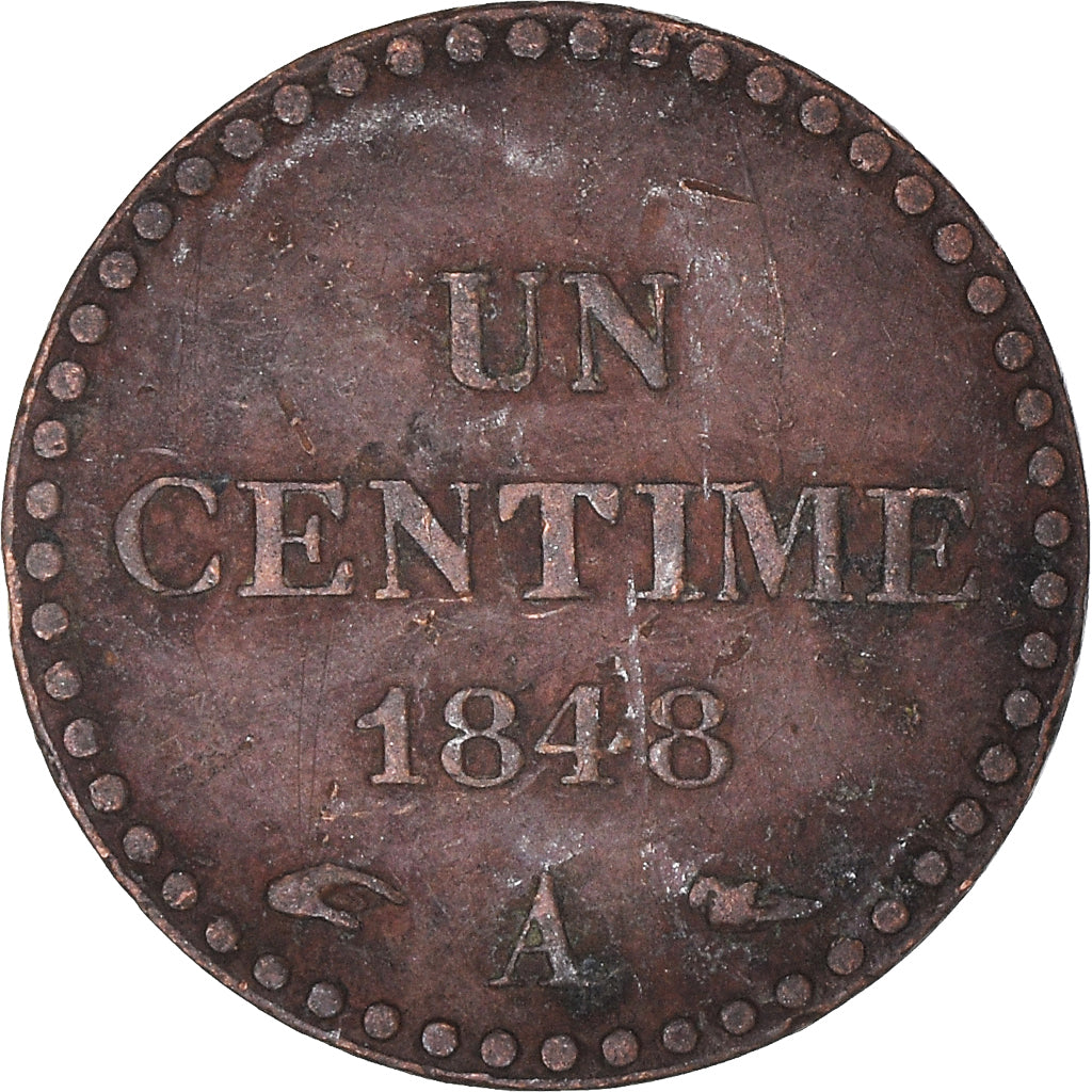 Coin, France, Dupré, Centime, 1848, Paris, VF(30-35), Bronze, KM:754