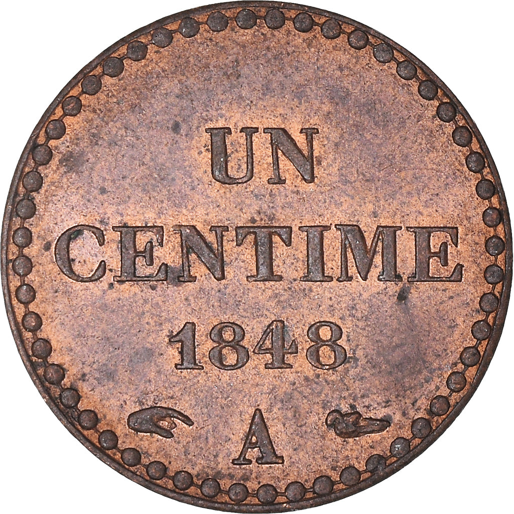 Coin, France, Dupré, Centime, 1848, Paris, AU(55-58), Bronze, KM:754