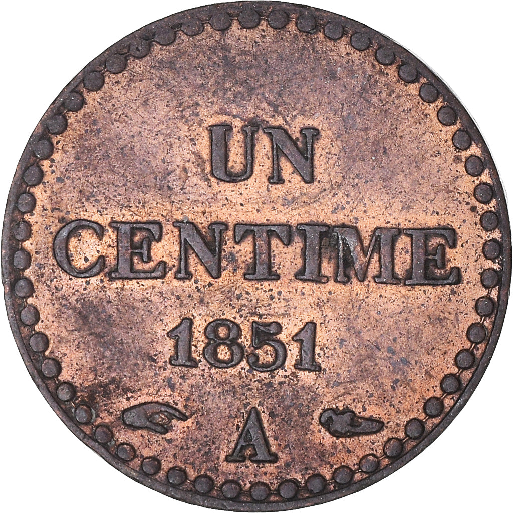 Coin, France, Dupré, Centime, 1851, Paris, AU(50-53), Bronze, KM:754