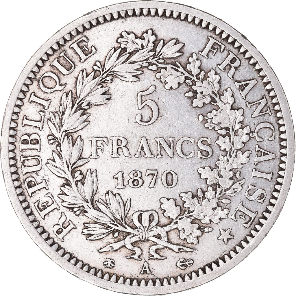 Coin, France, Hercule, 5 Francs, 1870, Paris, VF(30-35), Silver, KM:820.1