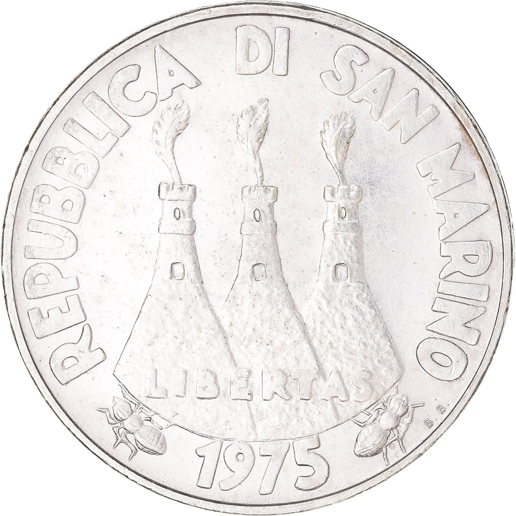 Monnaie, Saint Marin , 500 Lire, 1975, Rome, SUP, Argent, KM:47