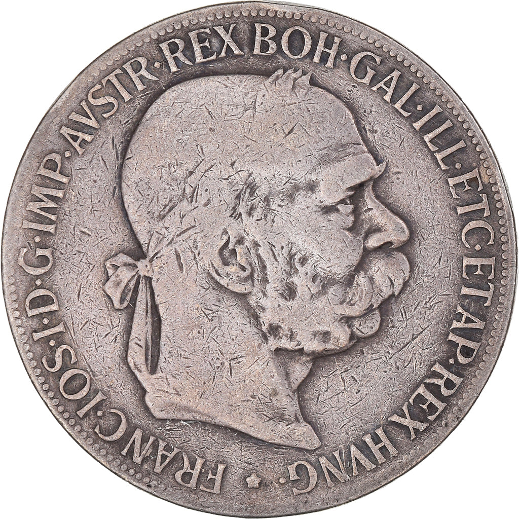 Moeda, Áustria, Franz Joseph I, 5 Corona, 1900, VF(30-35), Prata, KM:2807