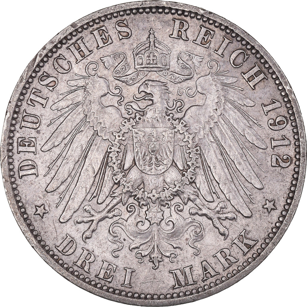 Monnaie, Etats allemands, PRUSSIA, Wilhelm II, 3 Mark, 1912, Berlin, TTB+