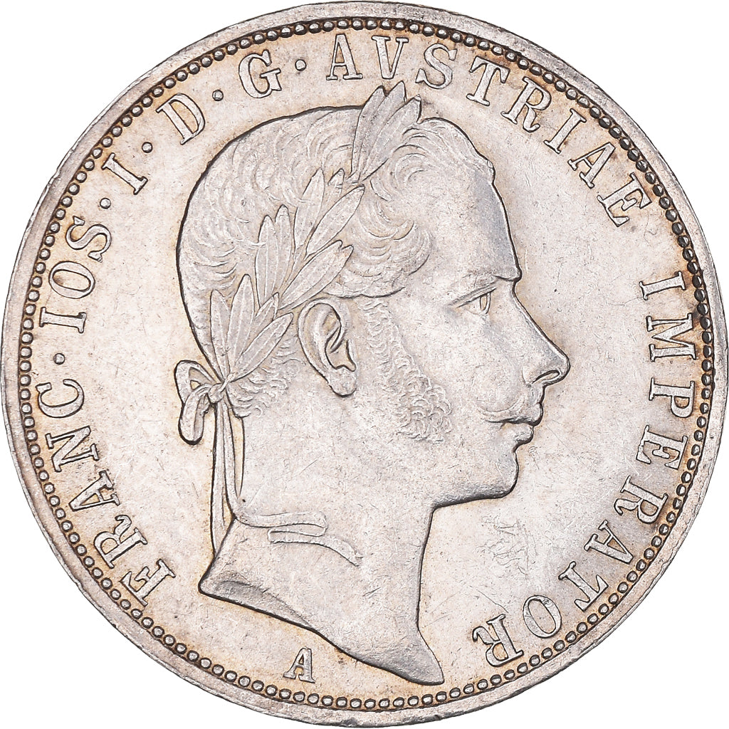 Munten, Oostenrijk, Franz Joseph I, Florin, 1858, Vienna, ZF+, Zilver, KM:2219