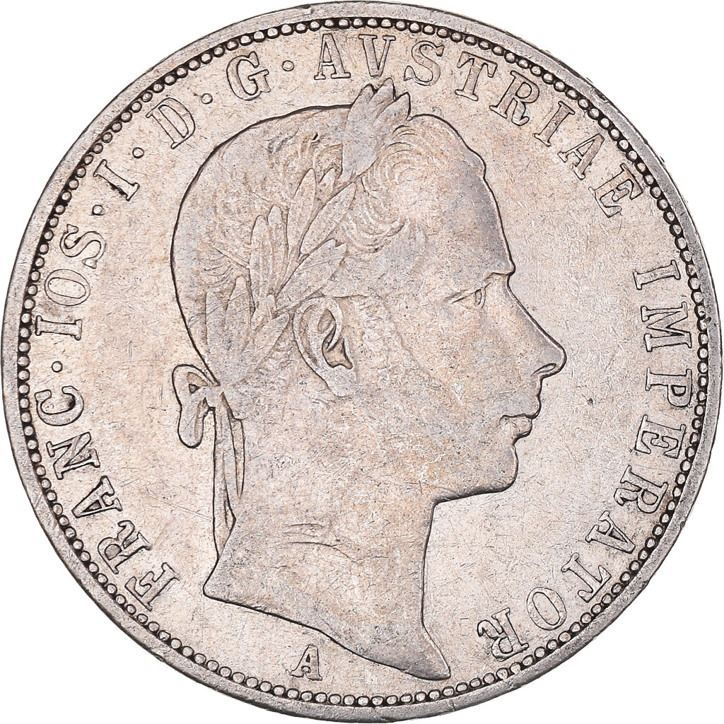 Moeda, Áustria, Franz Joseph I, Florin, 1858, Vienna, VF(30-35), Prata, KM:2219
