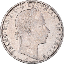 Moeda, Áustria, Franz Joseph I, Florin, 1858, Vienna, VF(30-35), Prata, KM:2219