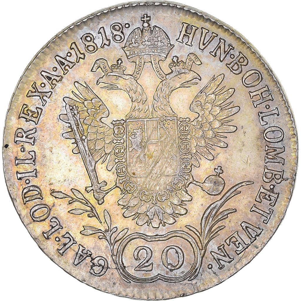 Monnaie, Autriche, Franz II (I), 20 Kreuzer, 1818, Vienna, TTB, Argent, KM:2143