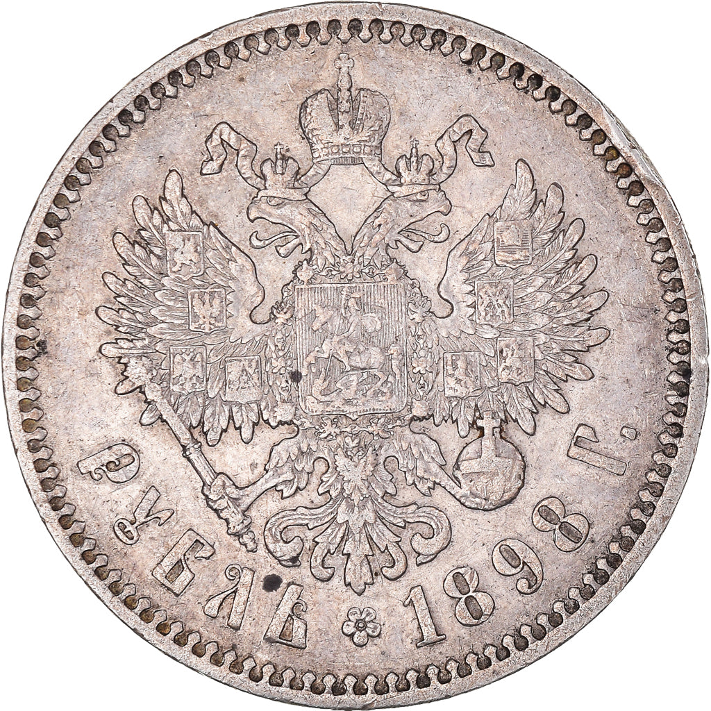 Coin, Russia, Nicholas II, Rouble, 1898, Paris, VF(30-35), Silver, KM:59.2