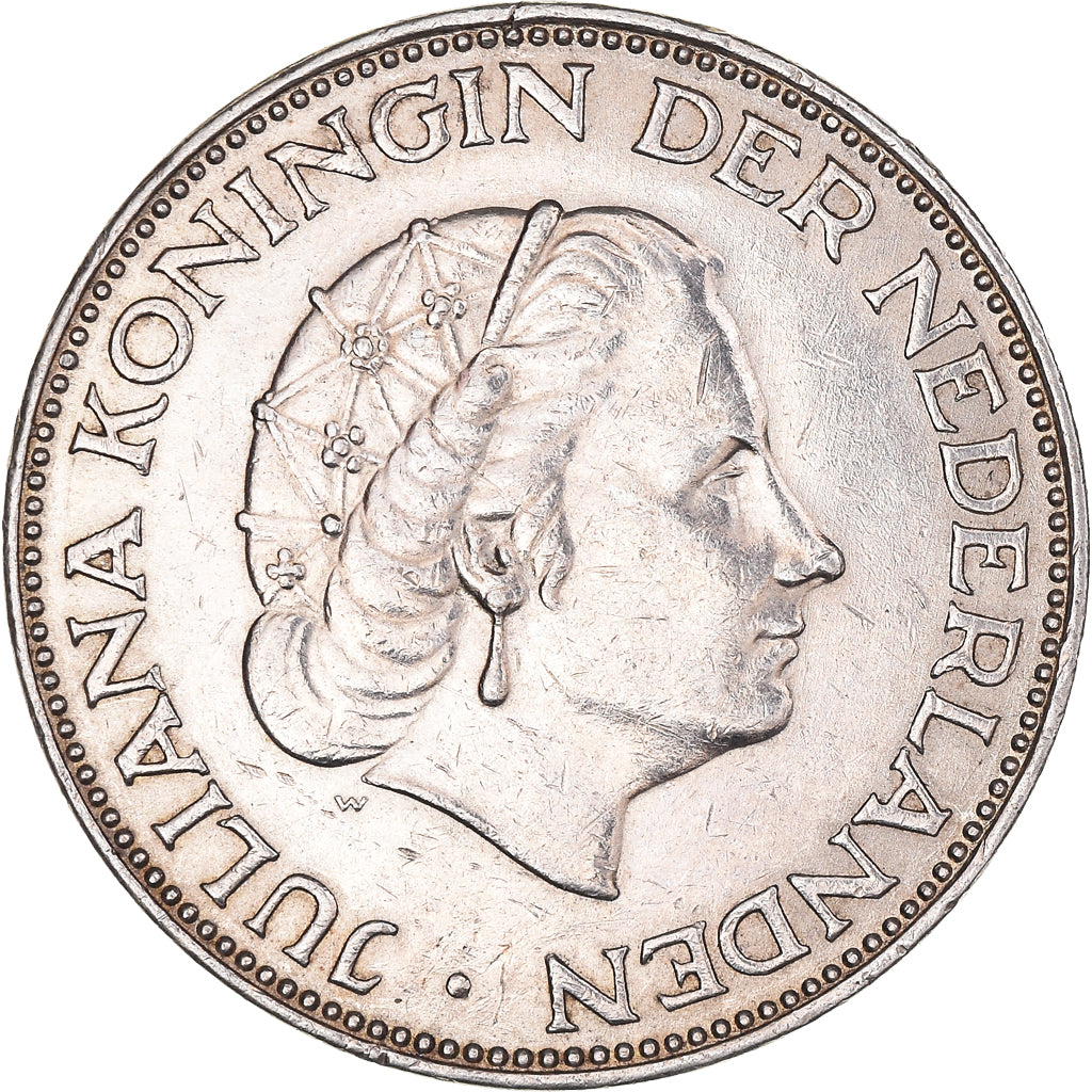 Coin, Netherlands, Juliana, 2-1/2 Gulden, 1960, Utrecht, EF(40-45), Silver