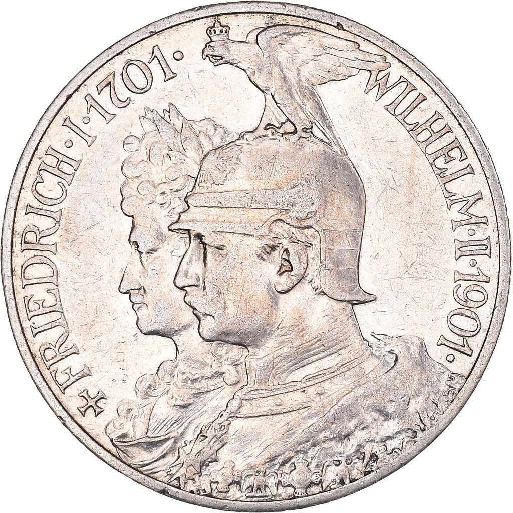 Coin, German States, PRUSSIA, Wilhelm II, 2 Mark, 1901, Berlin, EF(40-45)