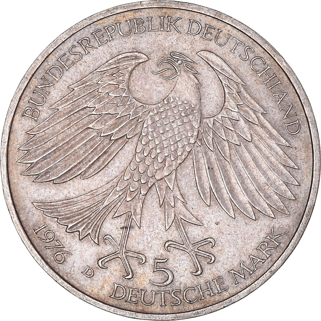 Coin, GERMANY - FEDERAL REPUBLIC, 5 Mark, 1976, Munich, Germany, AU(50-53)