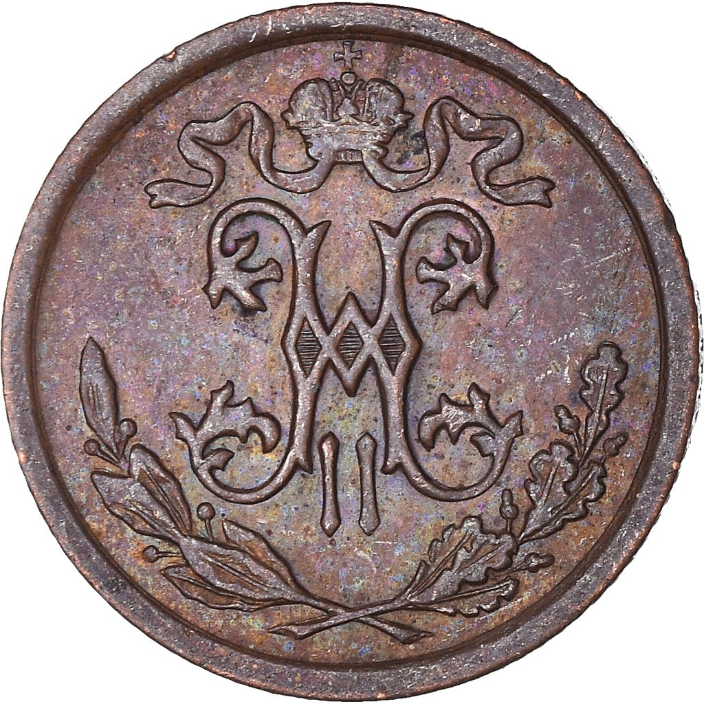 Moneda, Rusia, Nicholas II, 1/2 Kopek, 1910, Saint-Petersburg, EBC+, Cobre