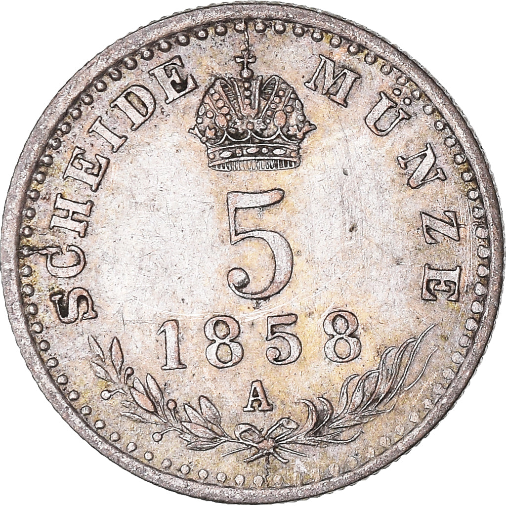 Moneta, Austria, Franz Joseph I, 5 Kreuzer, 1858, Vienna, BB+, Argento, KM:2197