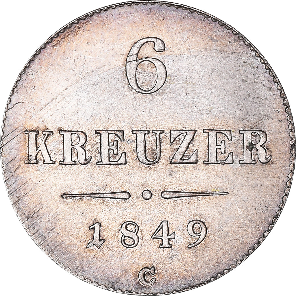 Monnaie, Autriche, Franz Joseph I, 6 Kreuzer, 1849, Prague, SUP, Argent, KM:2200