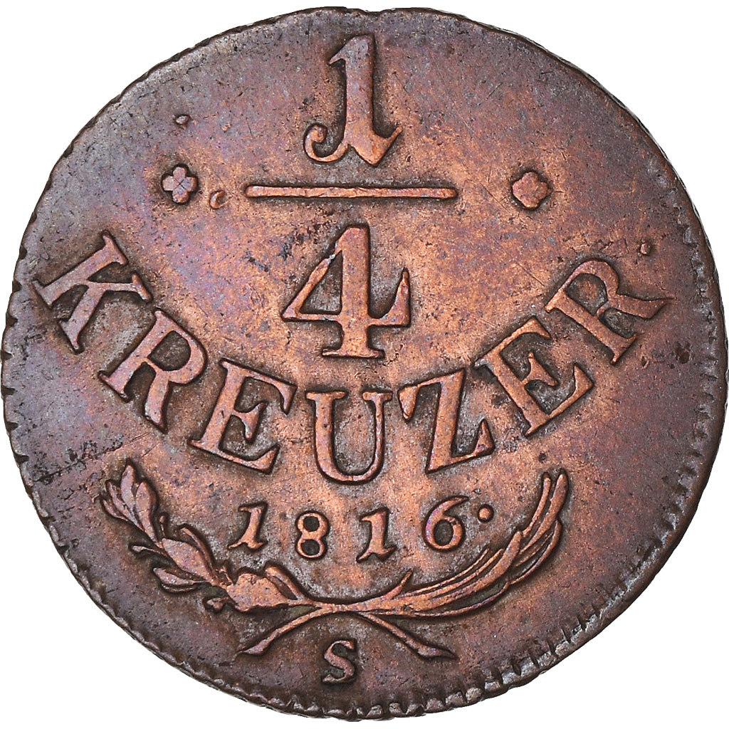 Coin, Austria, Franz II (I), 1/4 Kreuzer, 1816, Smolník, EF(40-45), Copper
