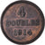 Moneda, Guernsey, 4 Doubles, 1914, Heaton, BC+, Bronce, KM:13