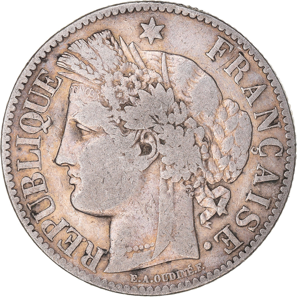 Coin, France, Cérès, 2 Francs, 1887, Paris, VF(30-35), Silver, KM:817.1