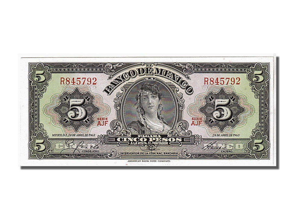 Banconote, Messico, 5 Pesos, 1963, KM:60h, FDS