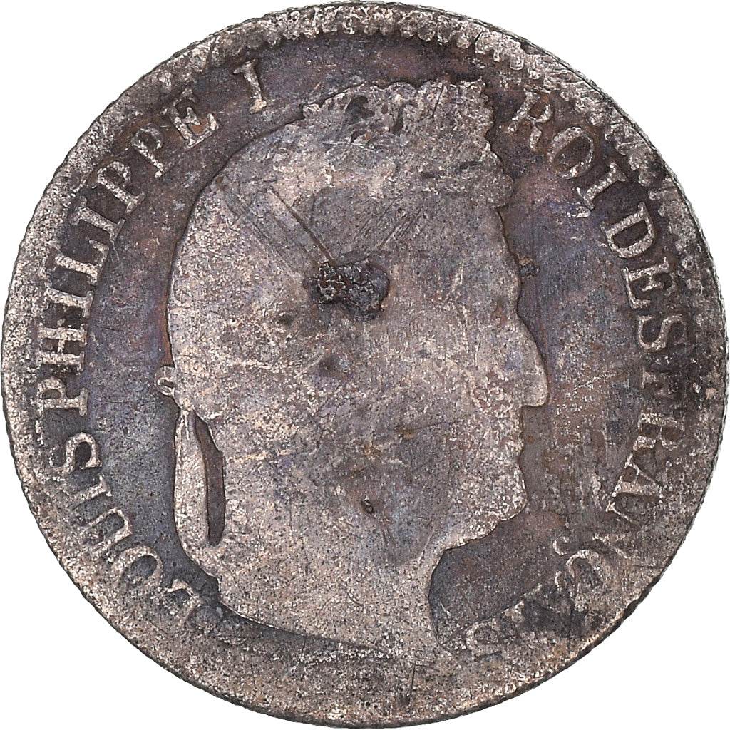 Moneda, Francia, Louis-Philippe, 1/2 Franc, 1843, Lille, BC, Plata, KM:741.13