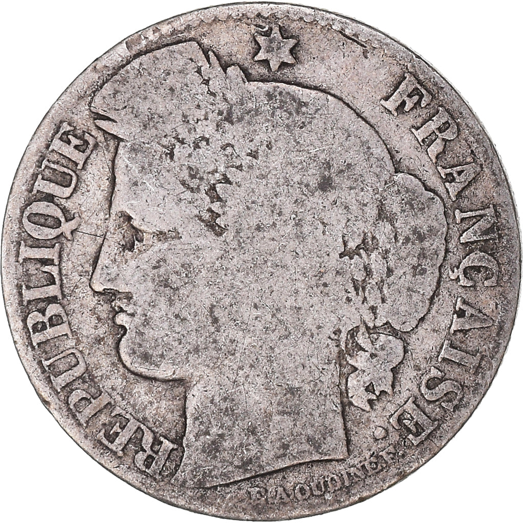 Moneda, Francia, Cérès, 50 Centimes, 1881, Paris, BC+, Plata, KM:834.1