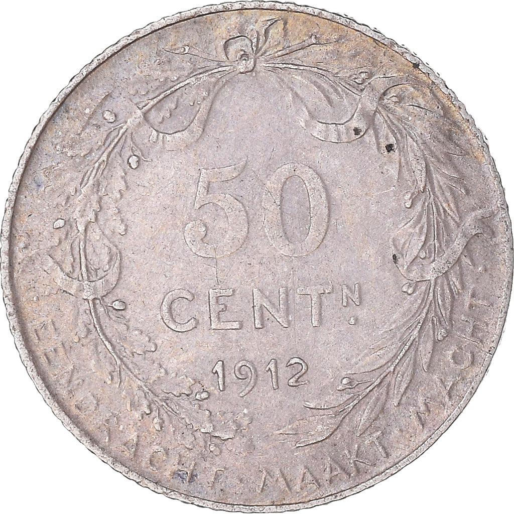 Coin, Belgium, 50 Centimes, 1912, Brussels, EF(40-45), Silver, KM:71