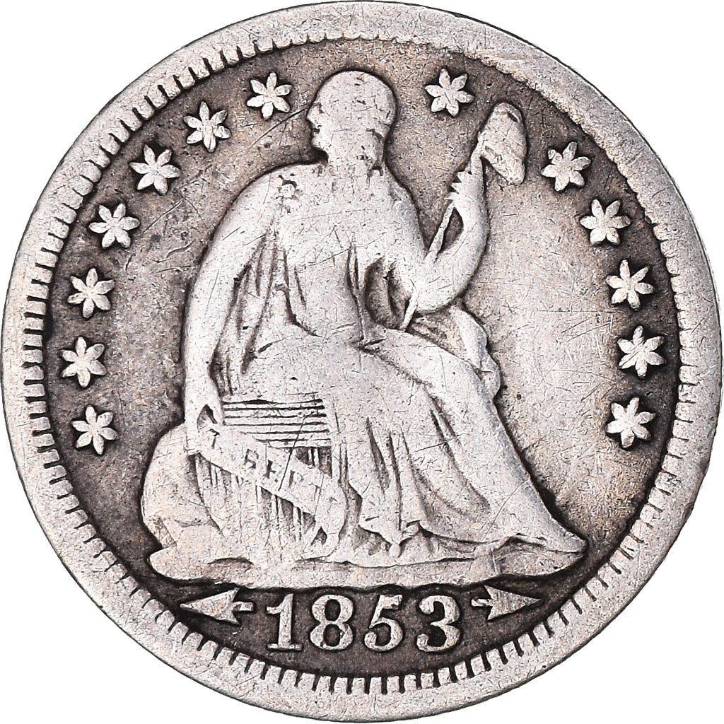 Coin, United States, Seated Liberty Half Dime, Half Dime, 1853, U.S. Mint