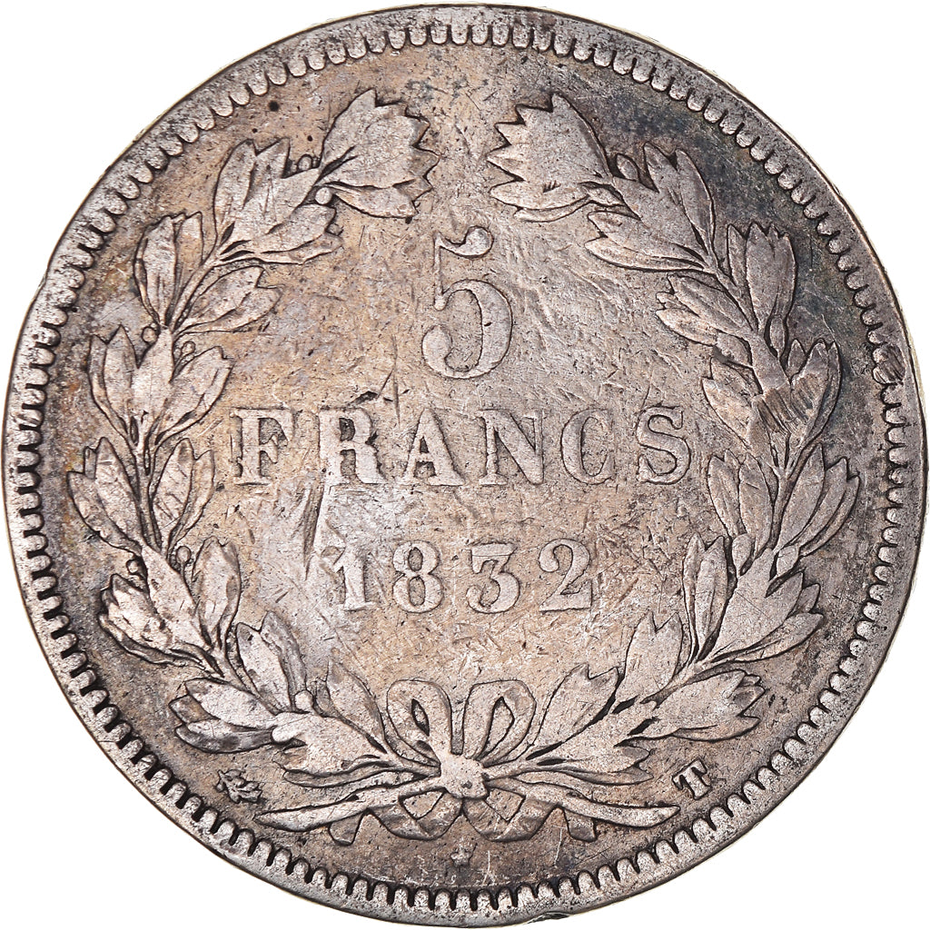 Coin, France, Louis-Philippe, 5 Francs, 1832, Nantes, VF(20-25), Silver